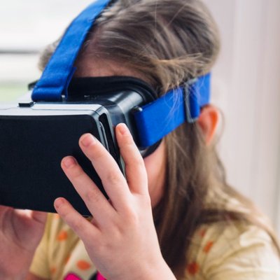 A girl with VR