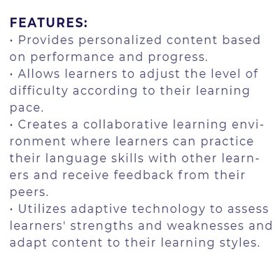 Features of Adaptive Learning Technology - Langly