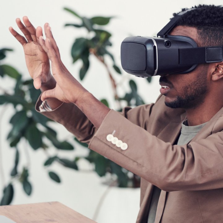 a man with VR device