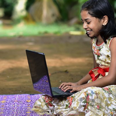 A girl with a laptop - EdTech