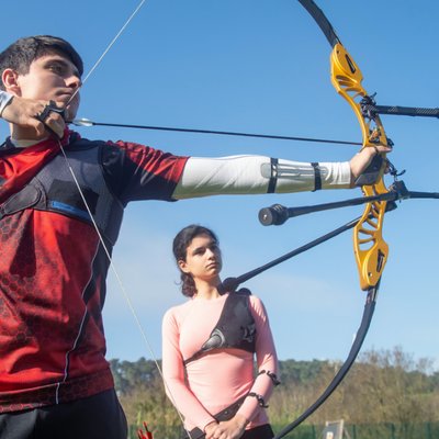 shooting with a bow and arrow